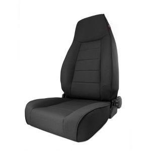 Jeep TJ High-Back Seat - Front - Rugged Ridge - Reclinable - Black Denim - `97-`06